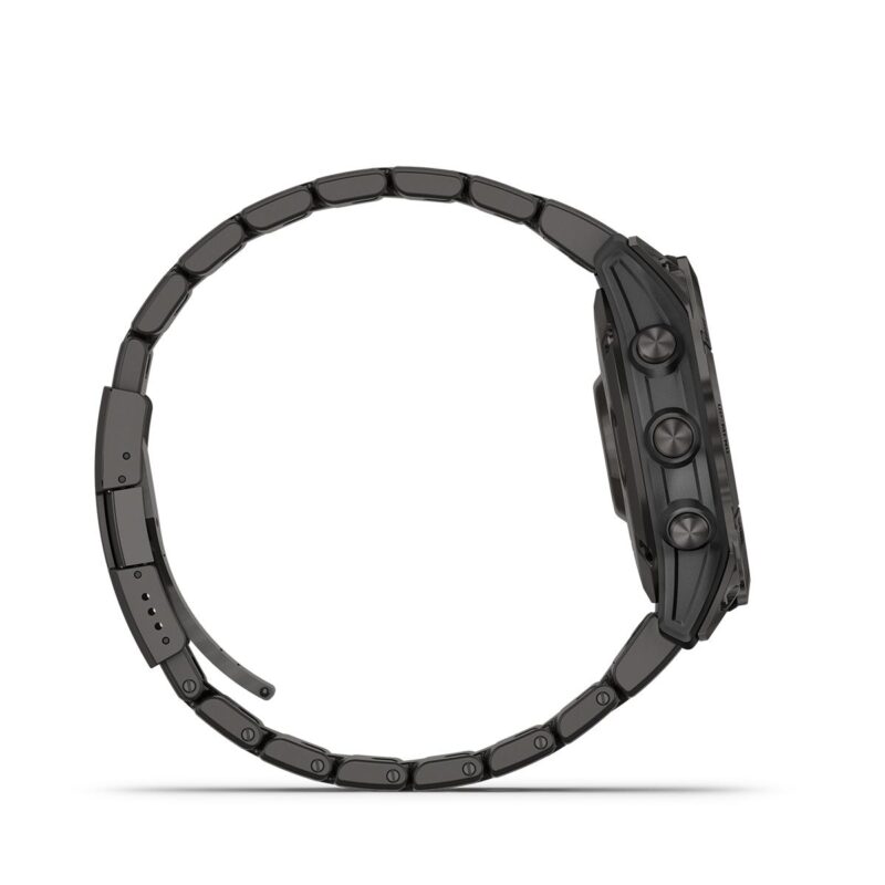 Garmin Fenix 7 - Sapphire Solar, Carbon Gary DLC Ti with Vented Ti Band